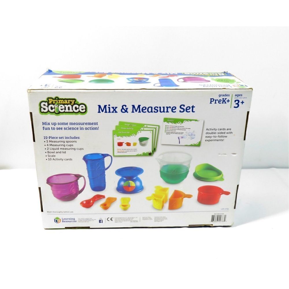 Learning Resources Primary Science Mix & Measure Set 22pc 10 Activity Cards New - Picture 4 of 6